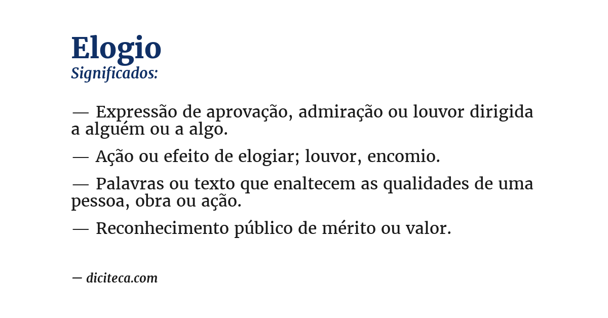 Significado de elogio