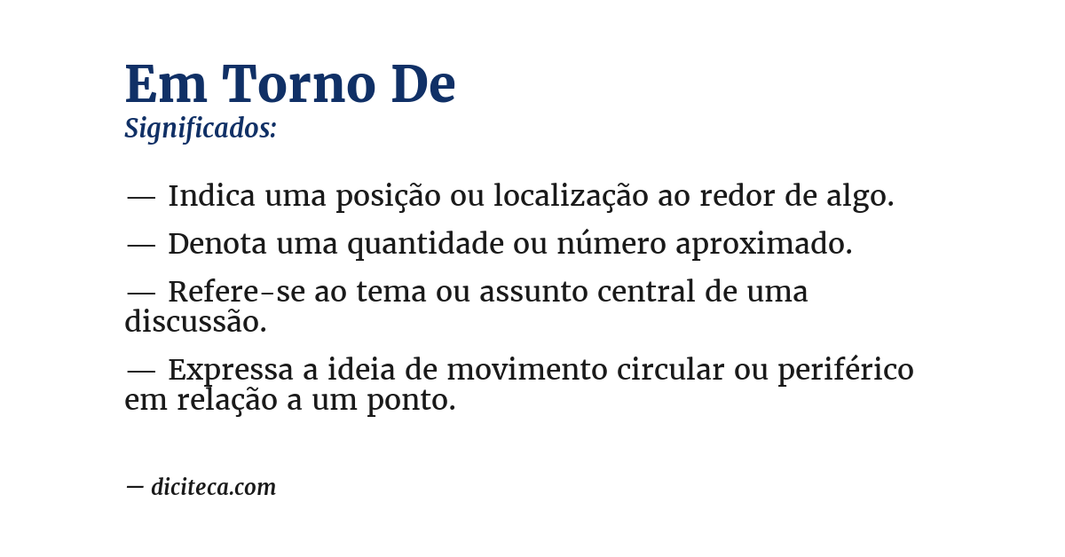 Significado de em torno de
