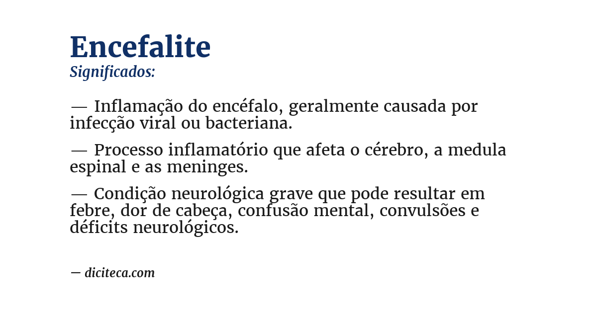 Significado de encefalite