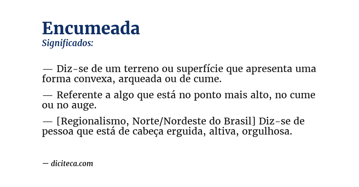 Significado de encumeada