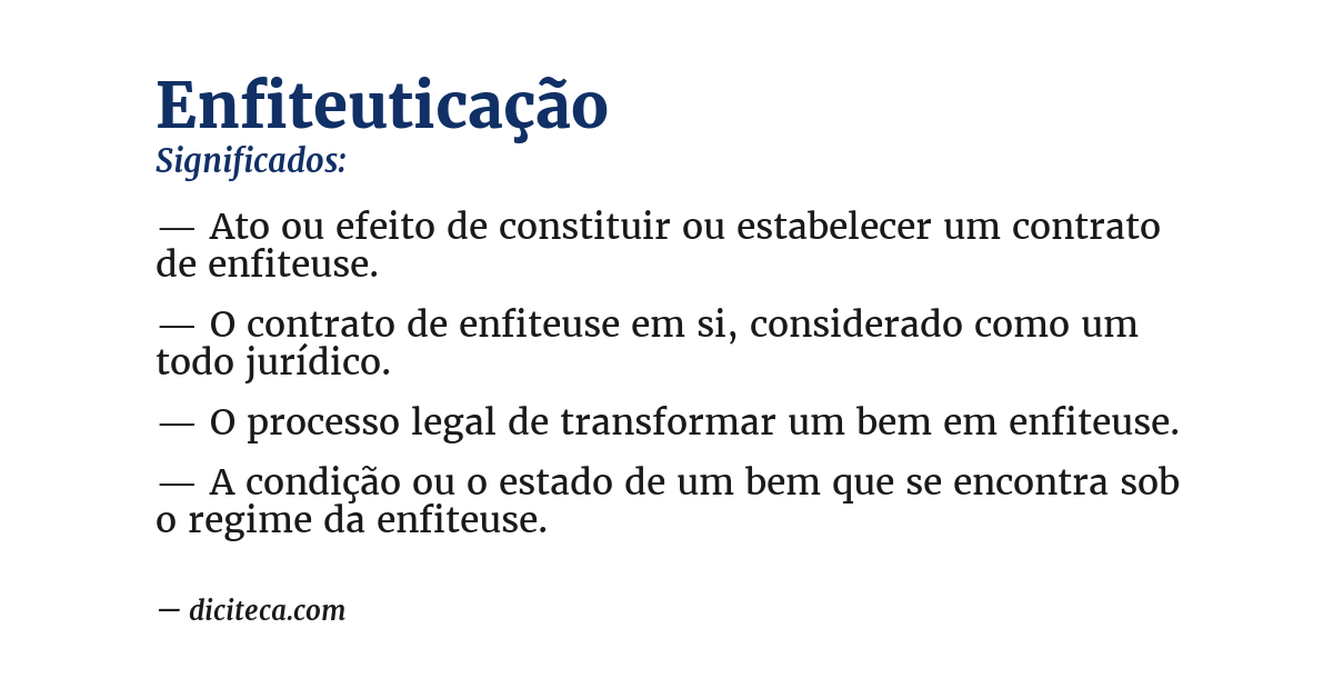 Significado de enfiteuticação