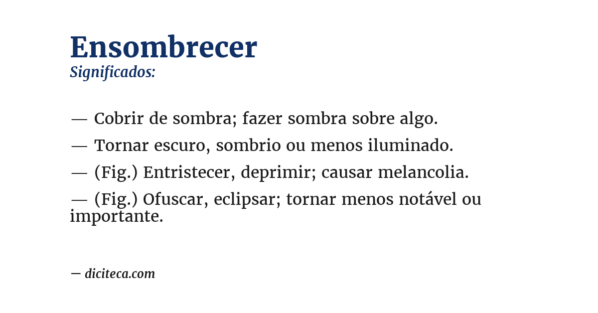 Significado de ensombrecer