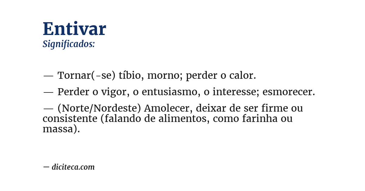 Significado de entivar