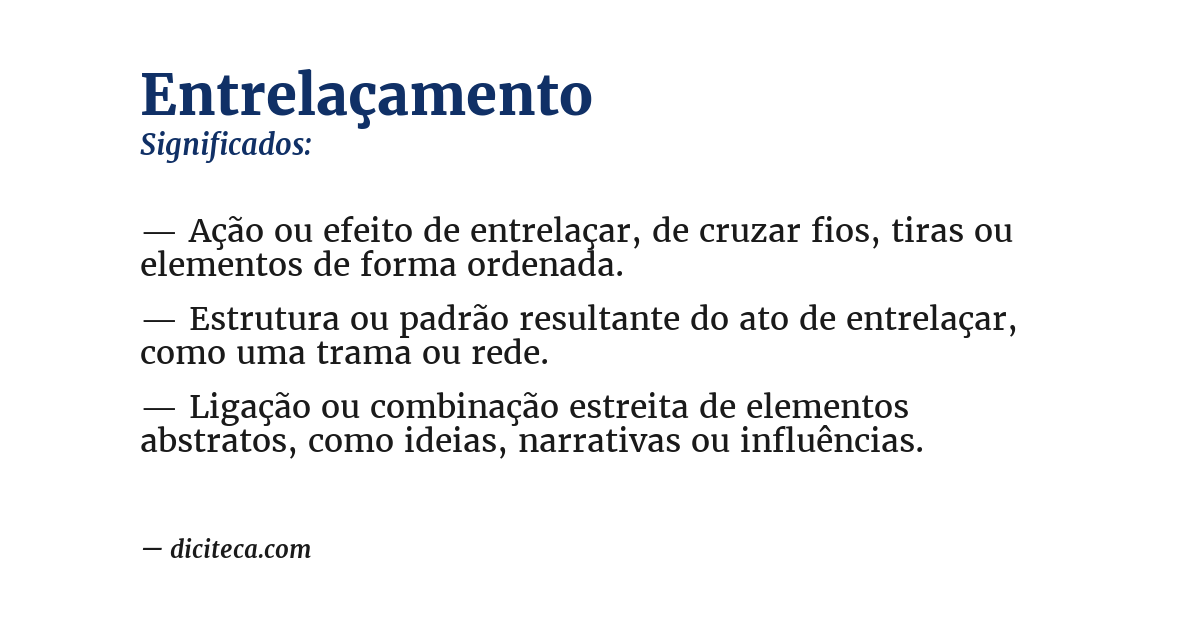 Significado de entrelaçamento