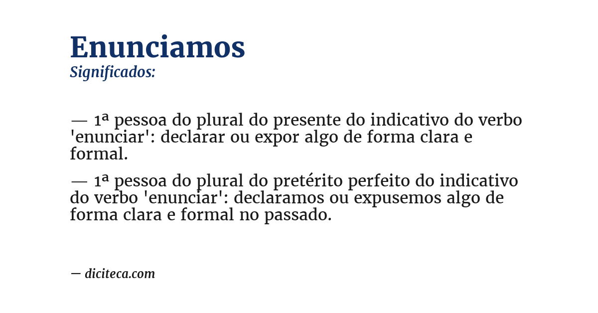 Significado de enunciamos
