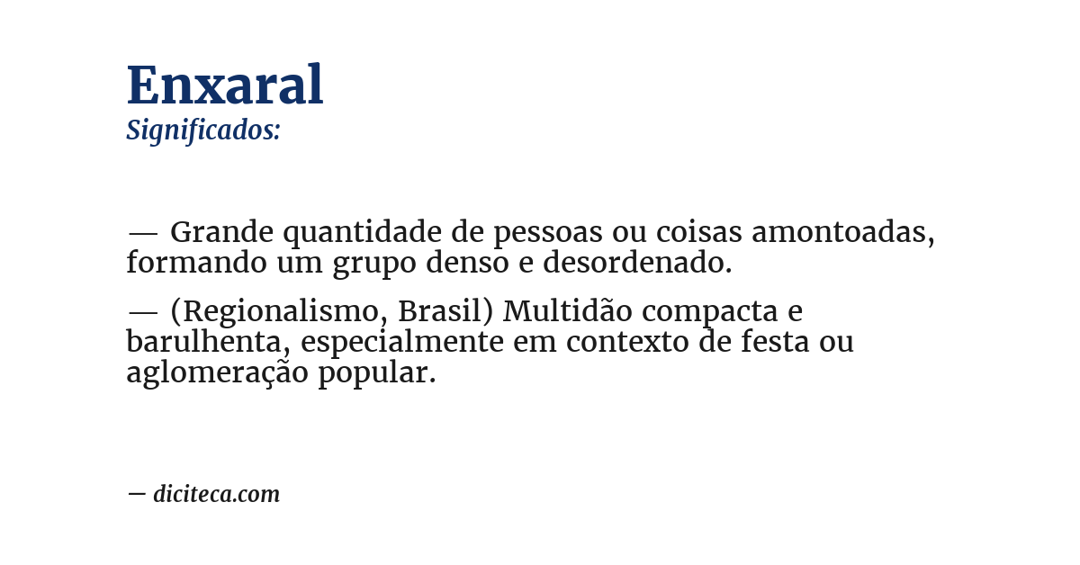 Significado de enxaral
