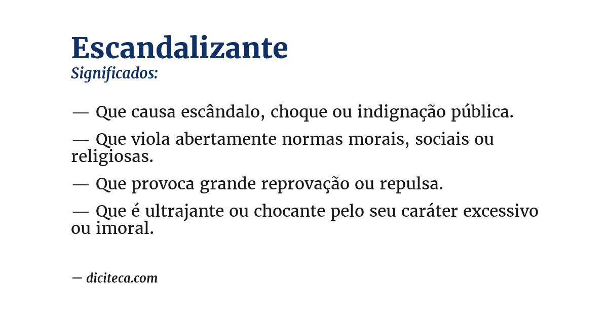Significado de escandalizante