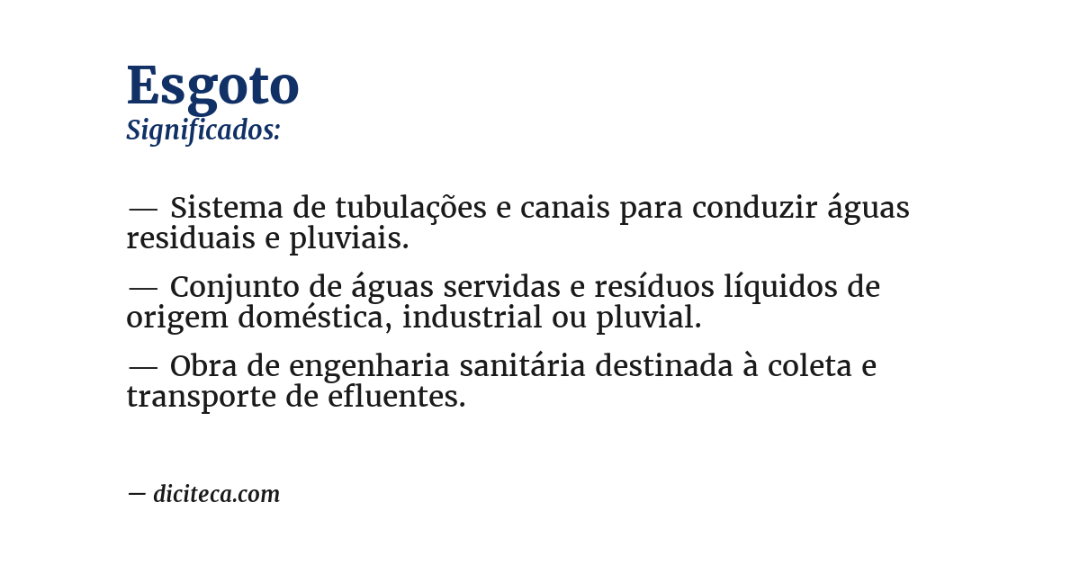 Significado de esgoto