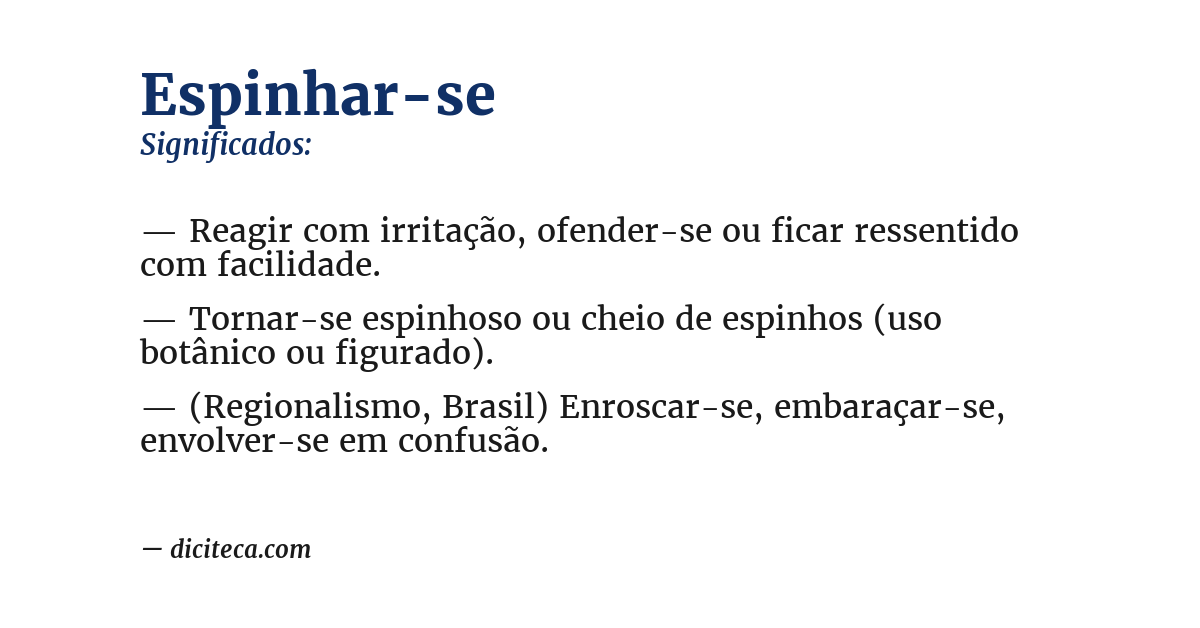 Significado de espinhar-se