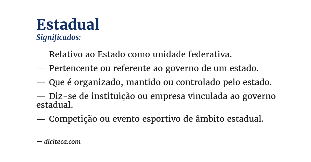 Significado de estadual