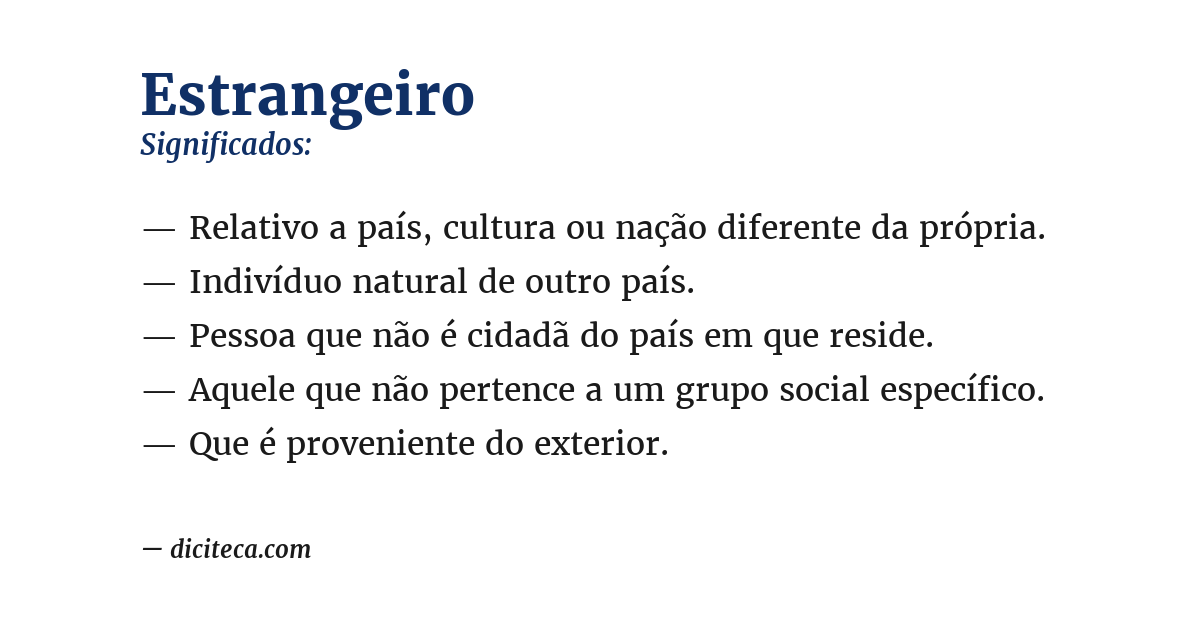 Significado de estrangeiro