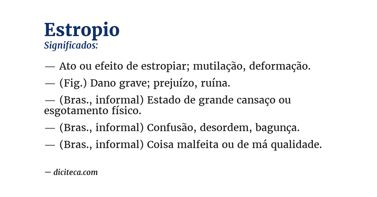 Significado de estropio