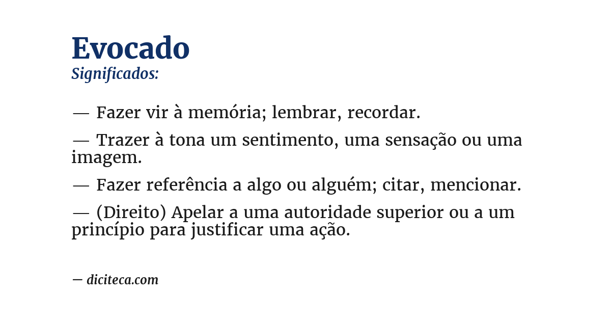 Significado de evocado