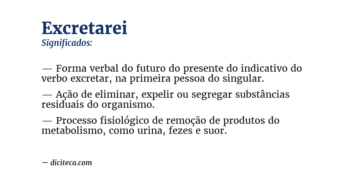 Significado de excretarei