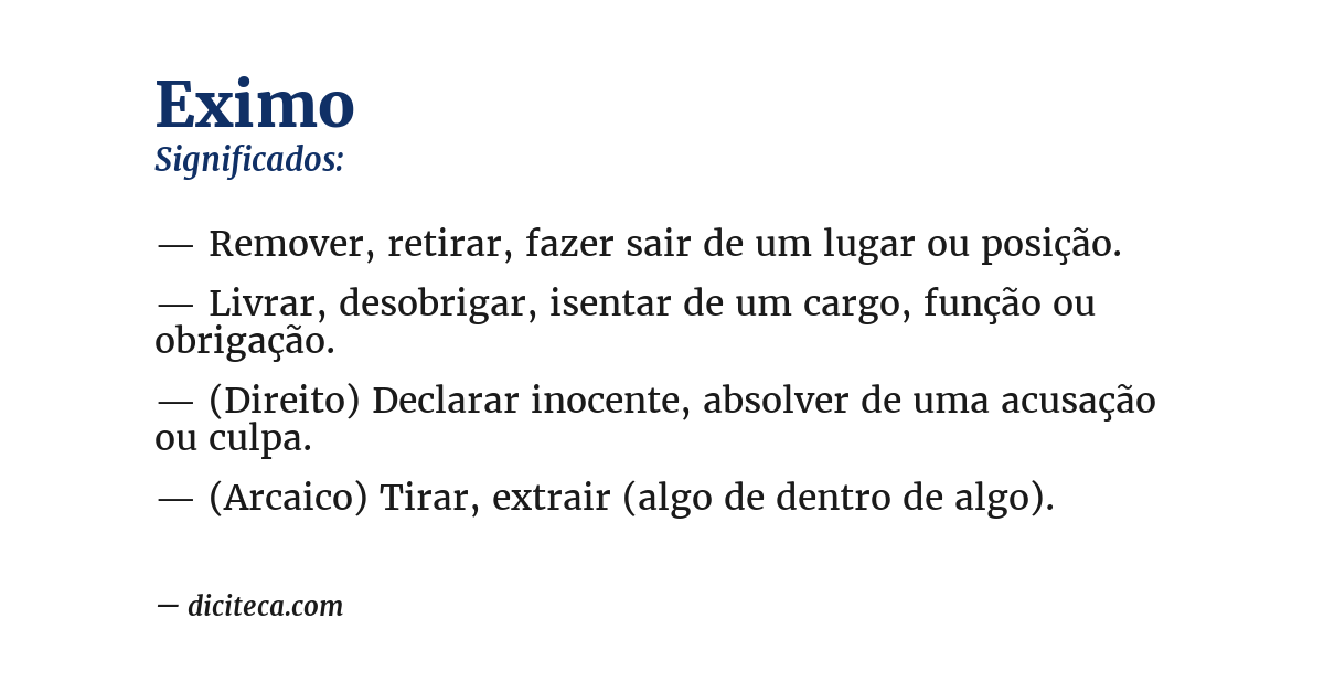Significado de eximo