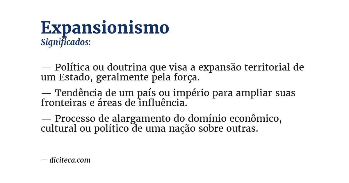 Significado de expansionismo