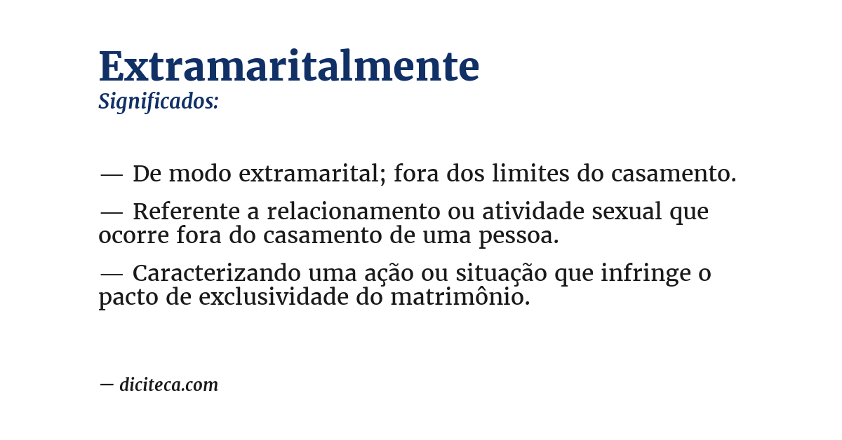 Significado de extramaritalmente