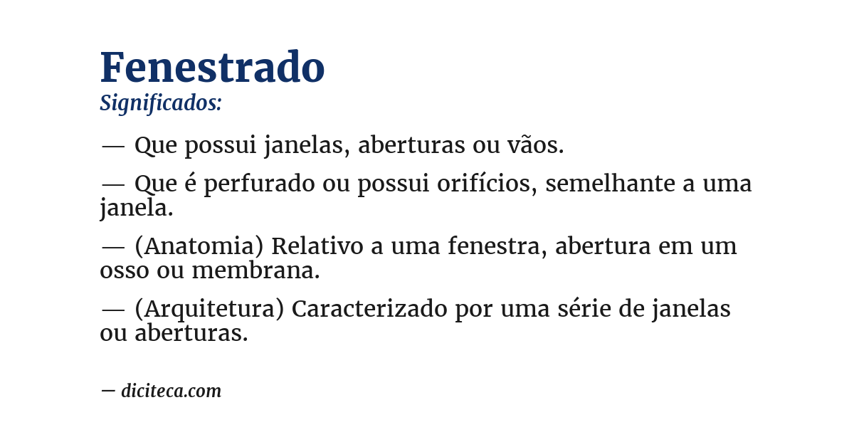 Significado de fenestrado