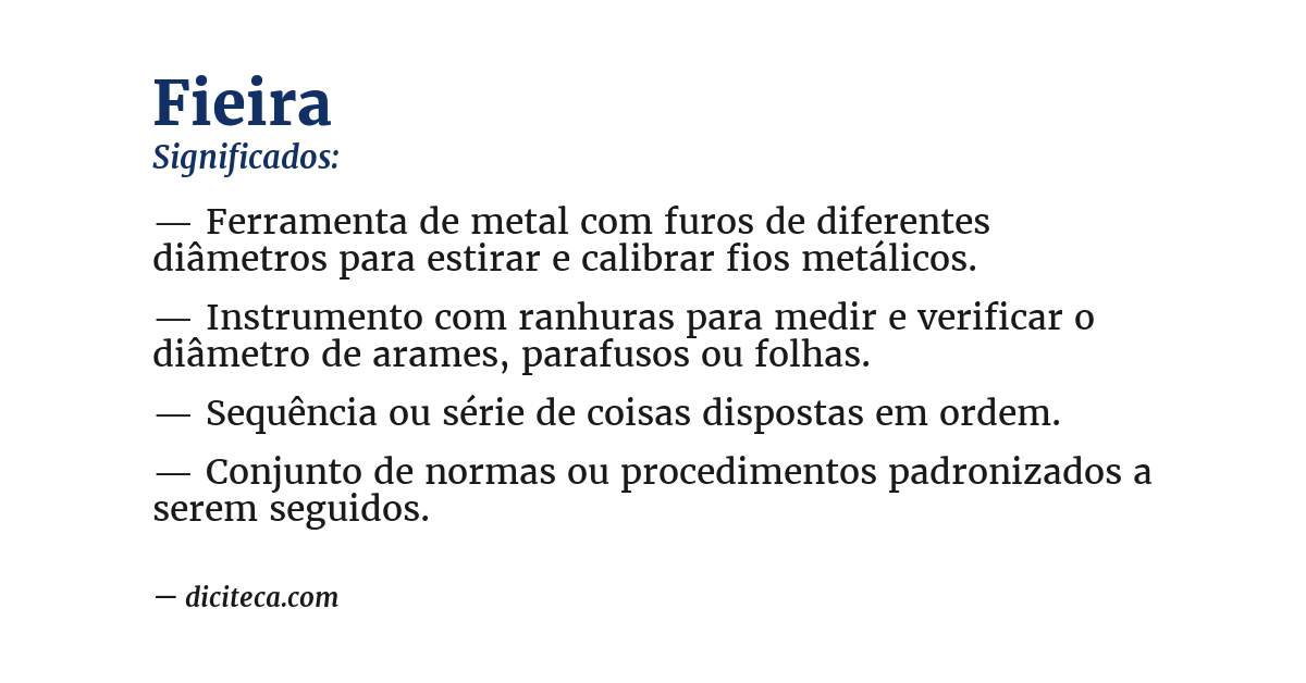 Significado de fieira