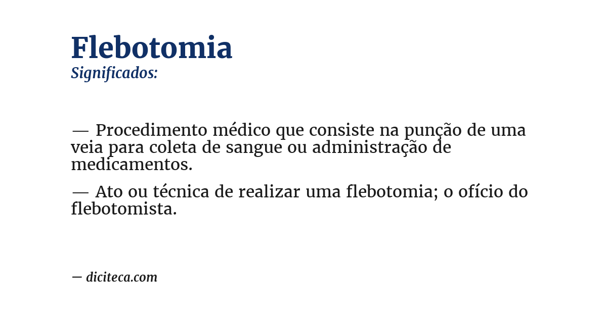 Significado de flebotomia