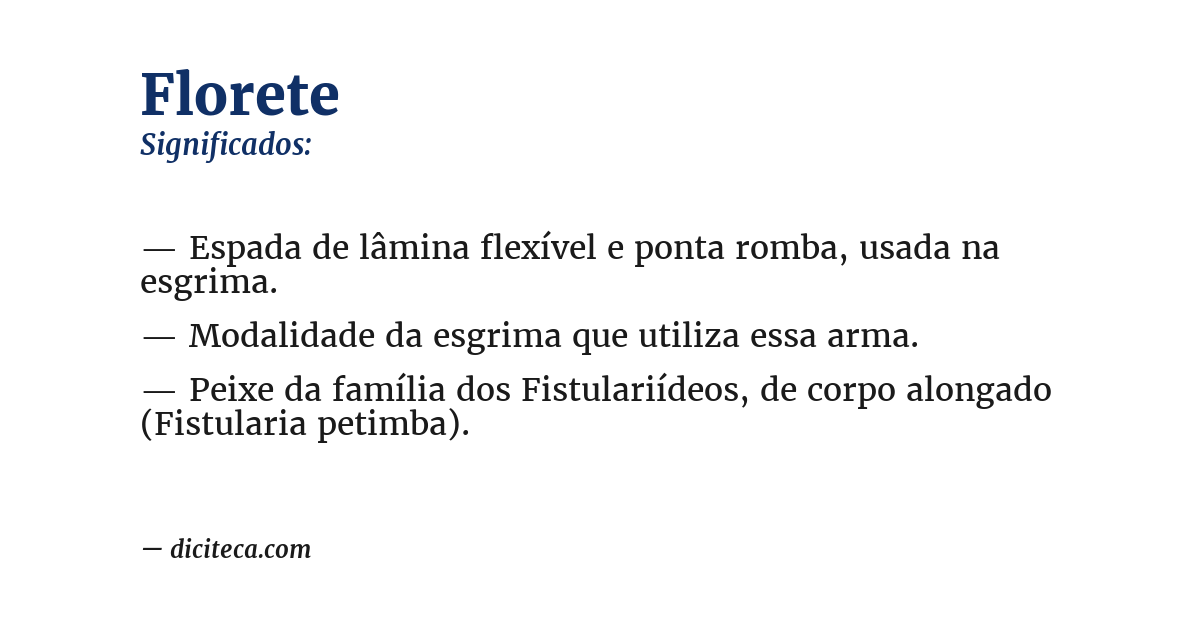 Significado de florete