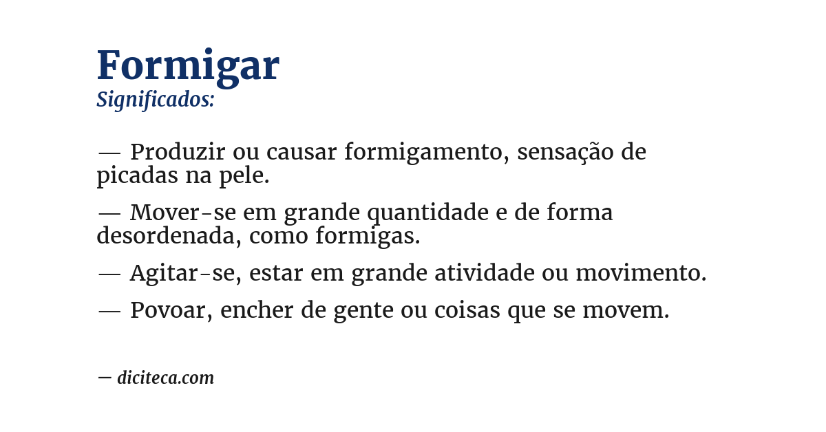 Significado de formigar