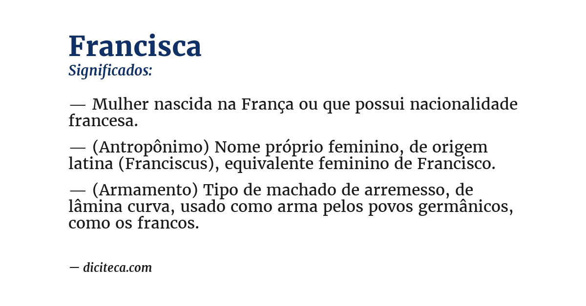 Significado de francisca