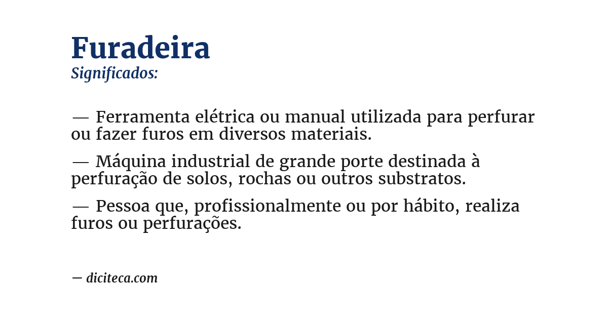 Significado de furadeira