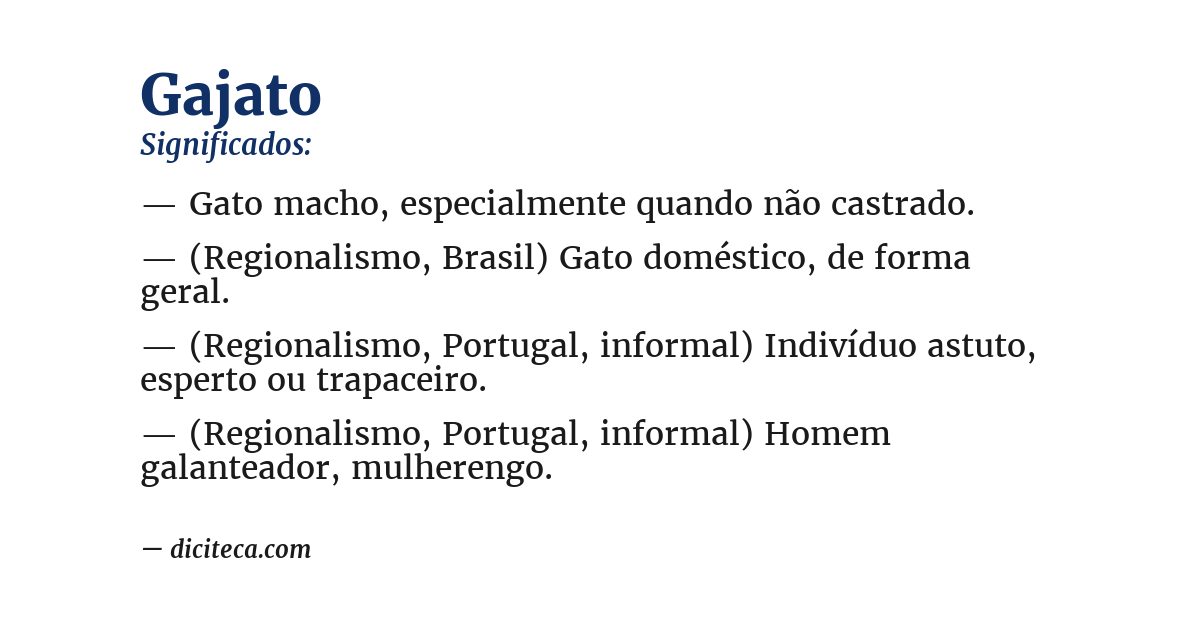 Significado de gajato