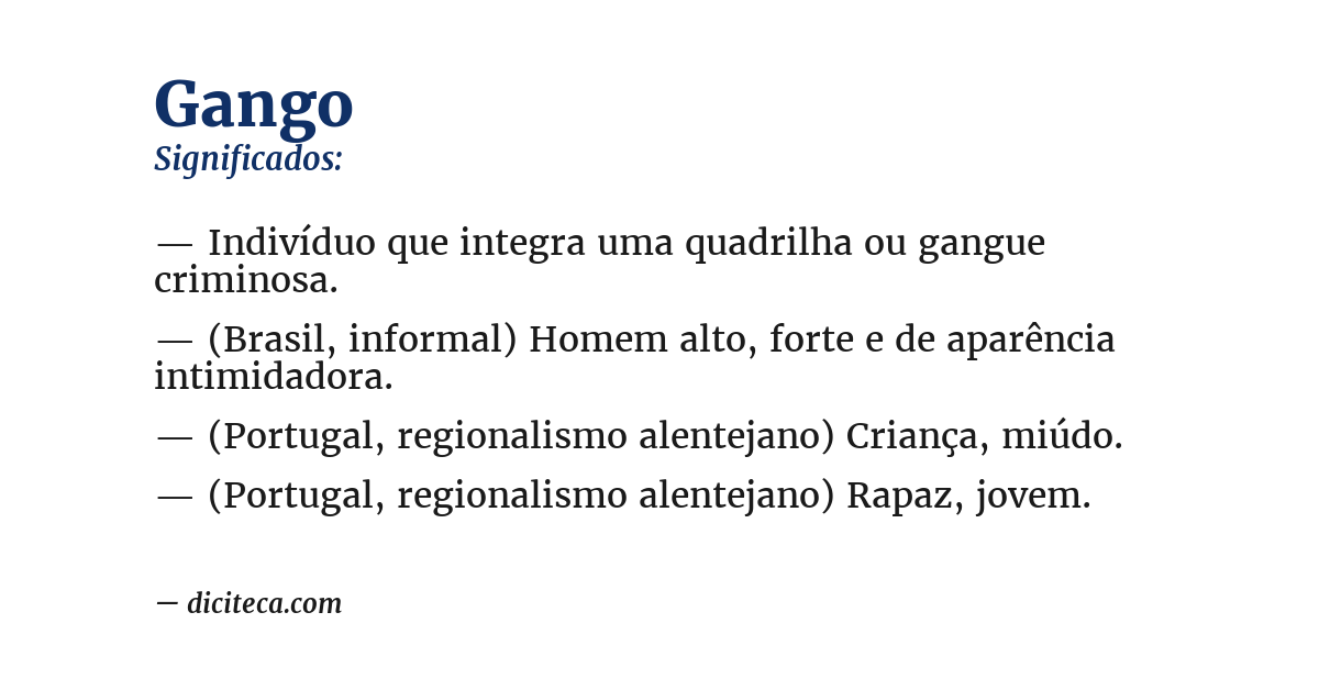 Significado de gango