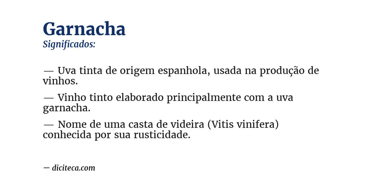 Significado de garnacha