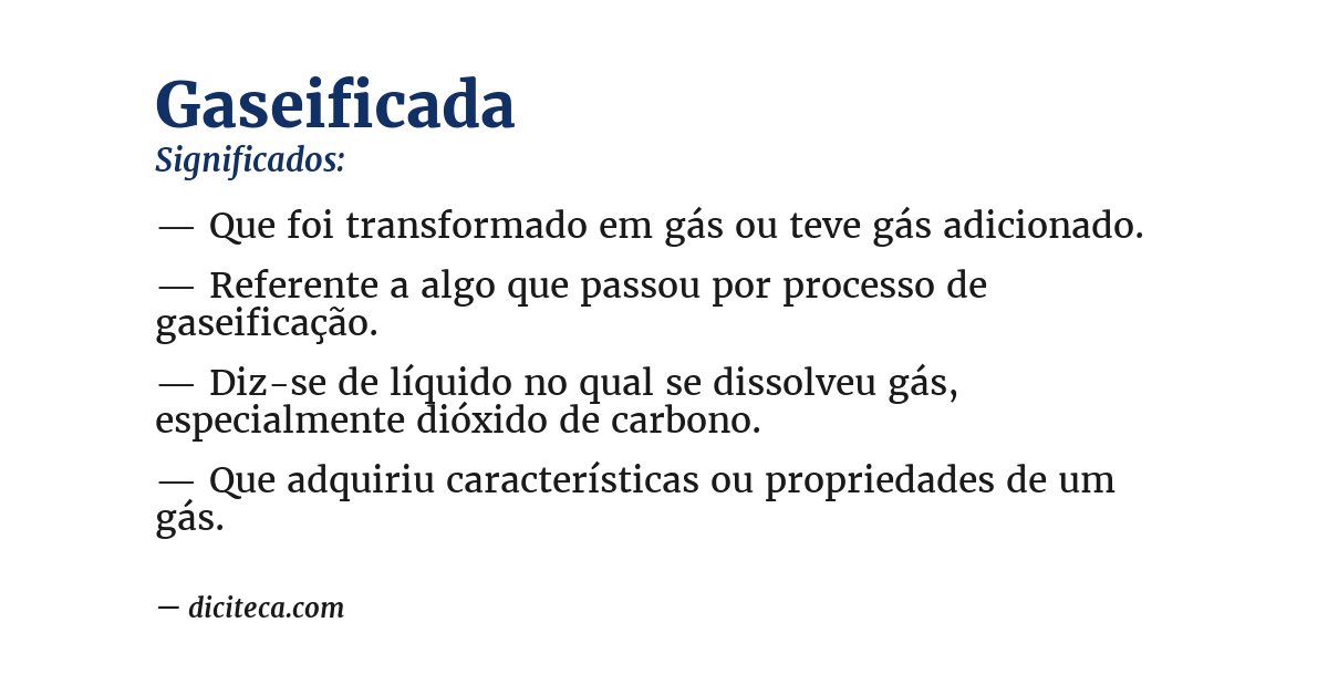 Significado de gaseificada