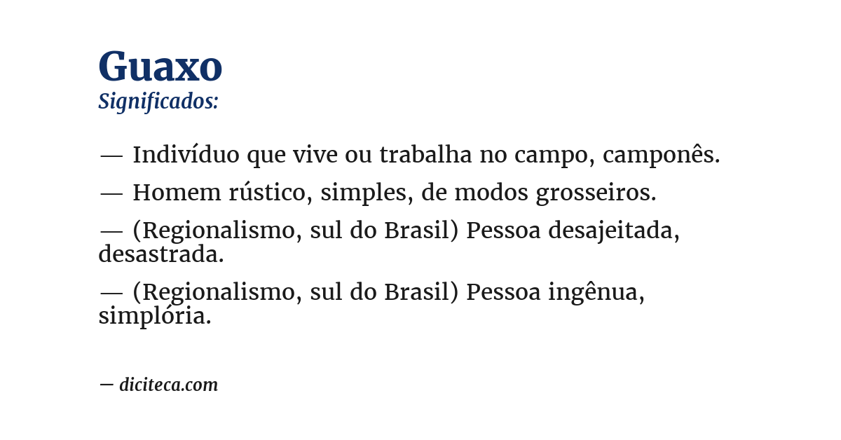 Significado de guaxo