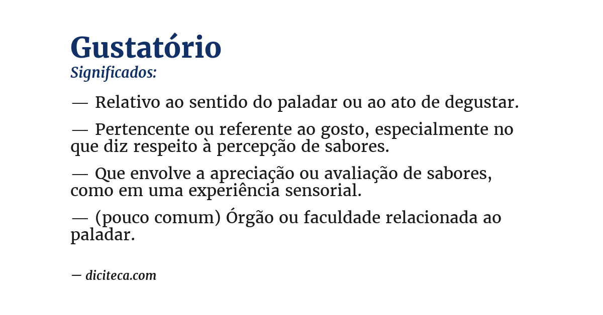 Significado de gustatório