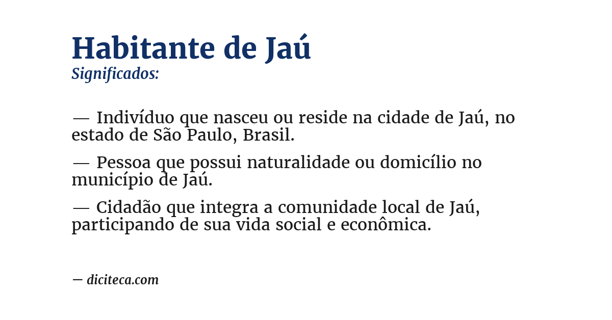 Significado de habitante de jaú