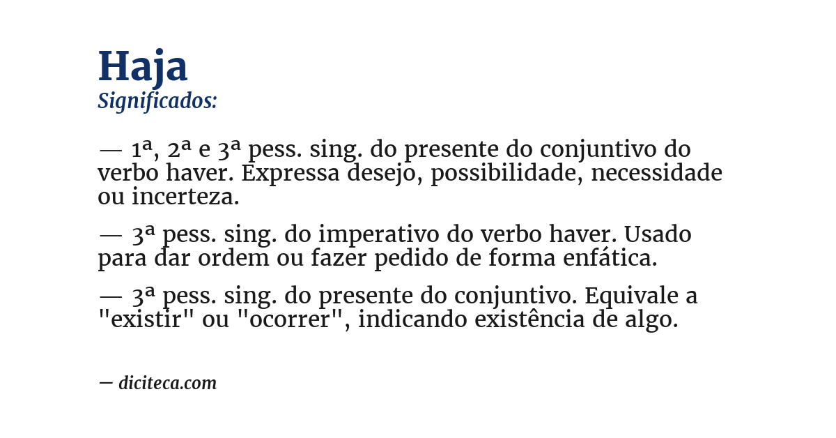 Significado de haja