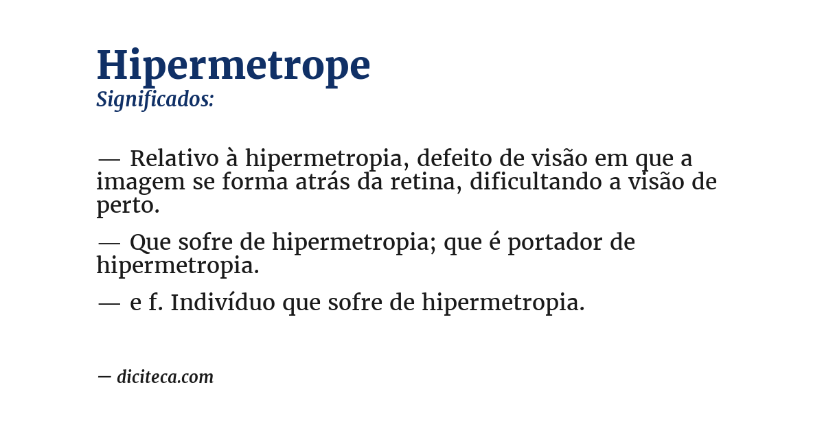 Significado de hipermetrope