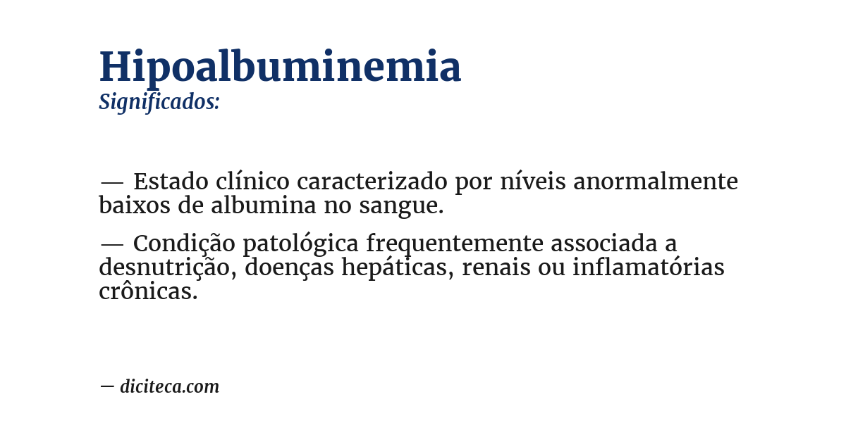 Significado de hipoalbuminemia
