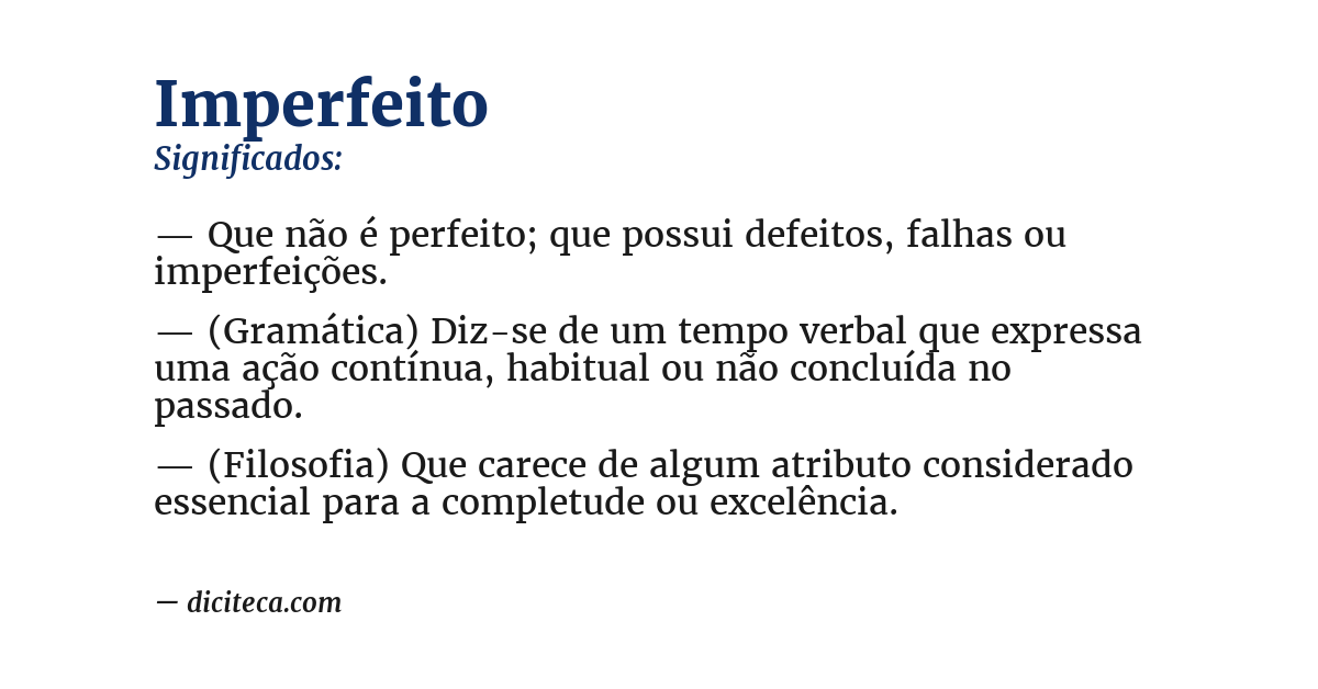 Significado de imperfeito