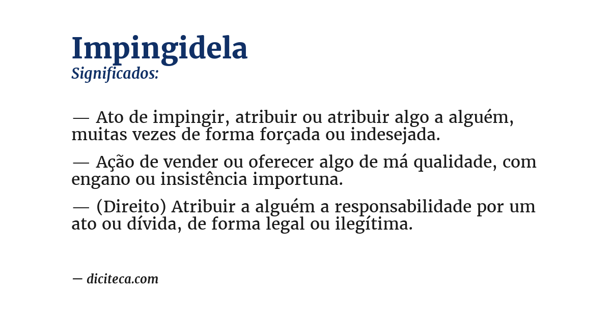 Significado de impingidela
