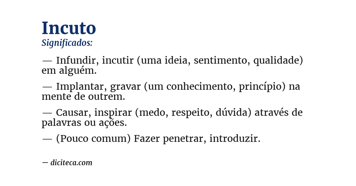 Significado de incuto