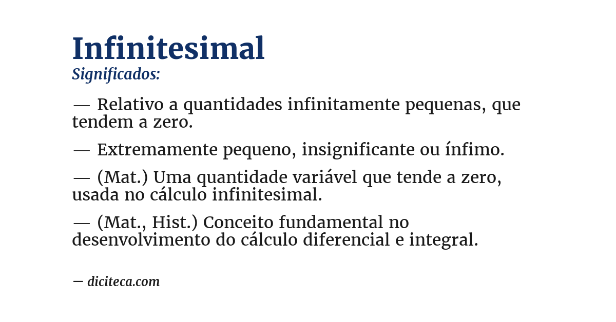Significado de infinitesimal