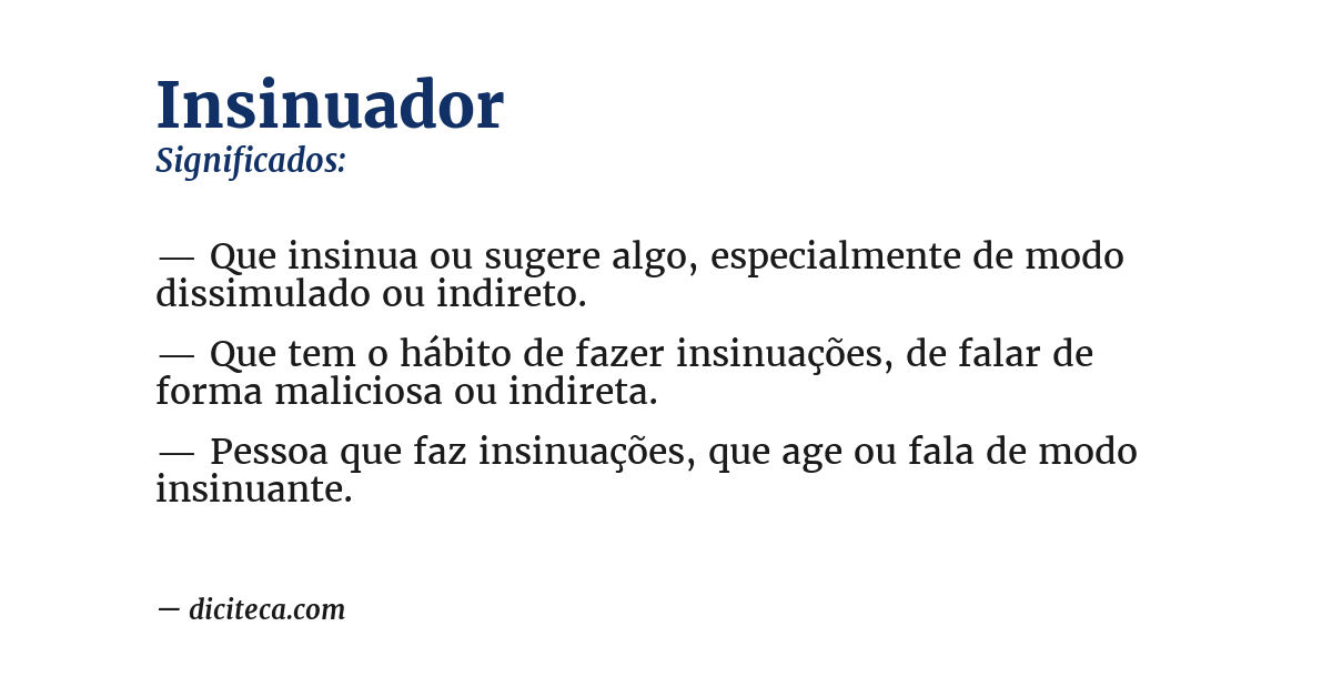 Significado de insinuador
