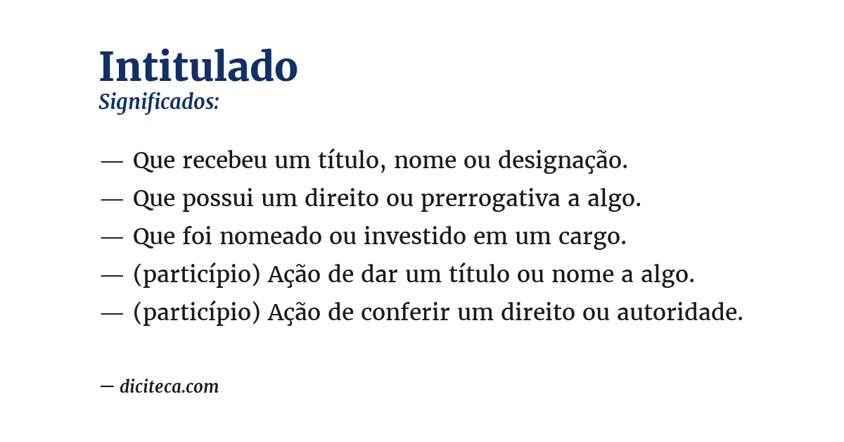 Significado de intitulado