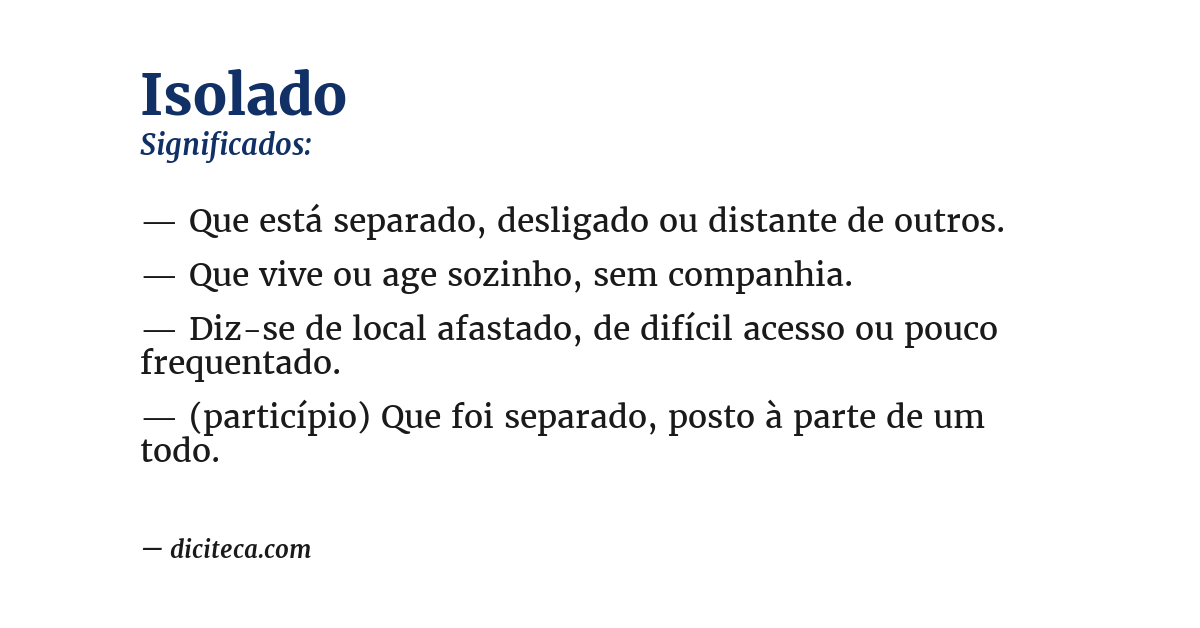 Significado de isolado