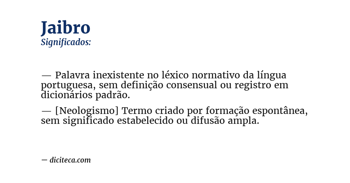 Significado de jaibro