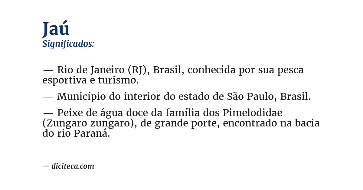 Significado de jaú