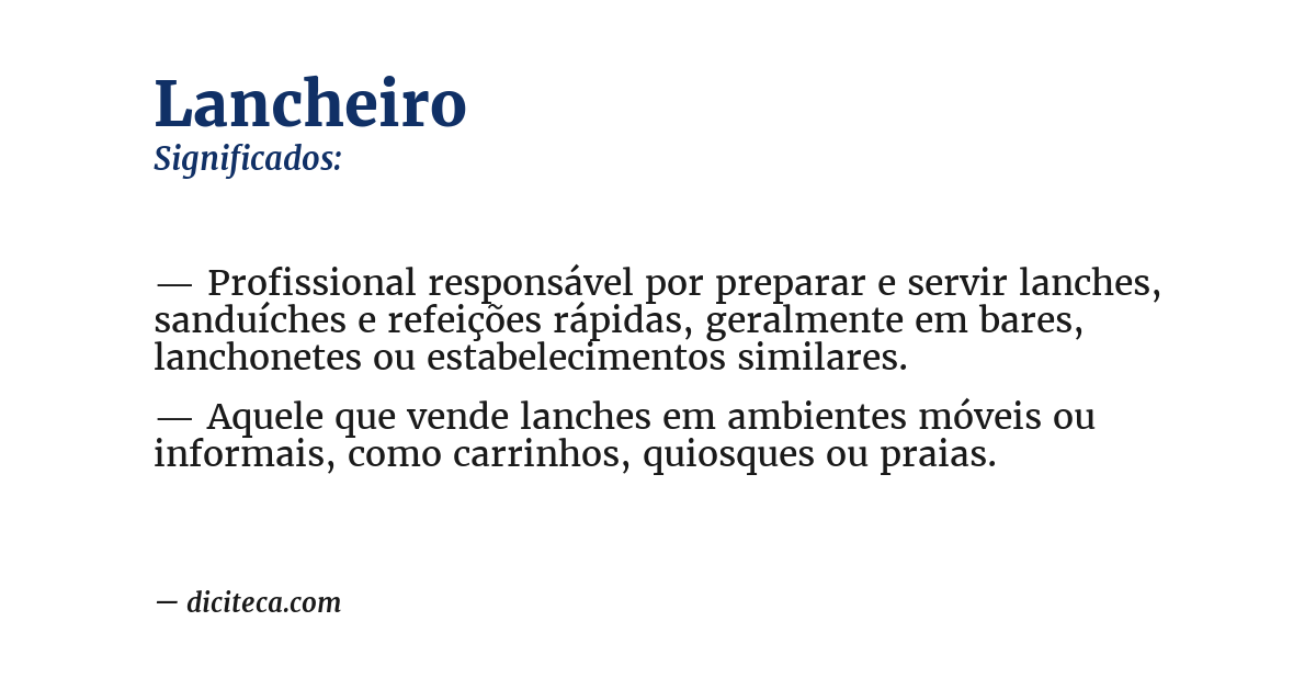 Significado de lancheiro