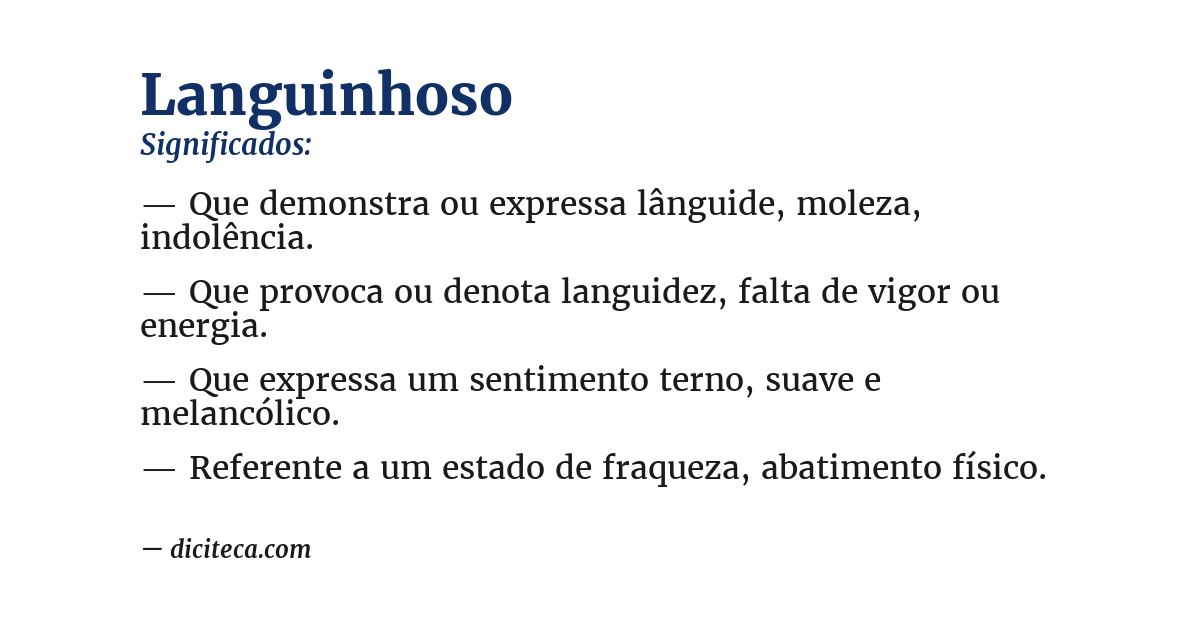 Significado de languinhoso