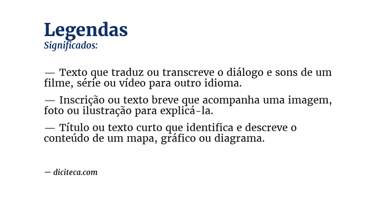 Significado de legendas